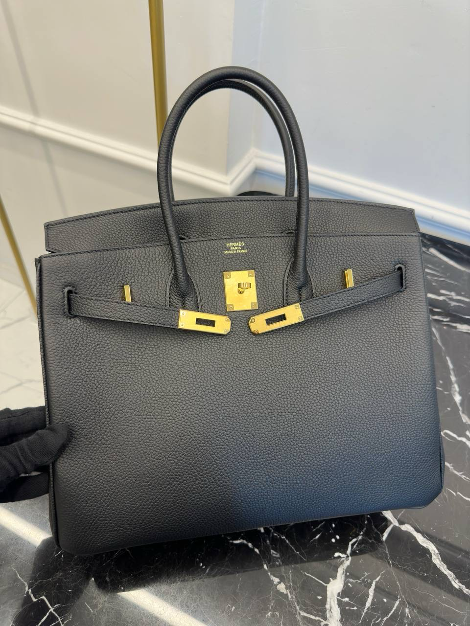 H Birkin 35 Black Buckle Gold