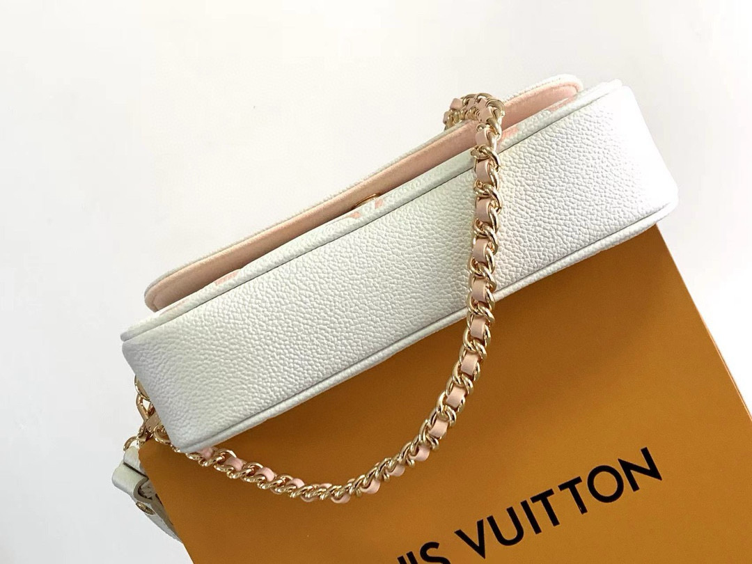 Louis V Wallet on Chain Ivy White